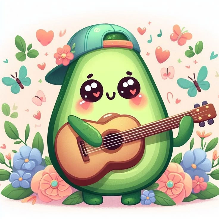Khám phá hình vẽ quả bơ cute trong từng nét vẽ