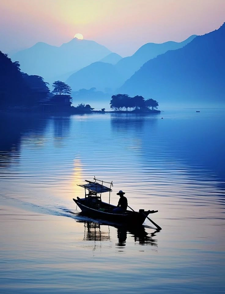 Mang nét cổ điển xưa hình ảnh con thuyền đẹp