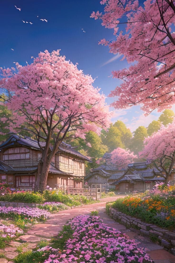 khung cảnh thiên nhiên anime như một giấc mơ màu sắc