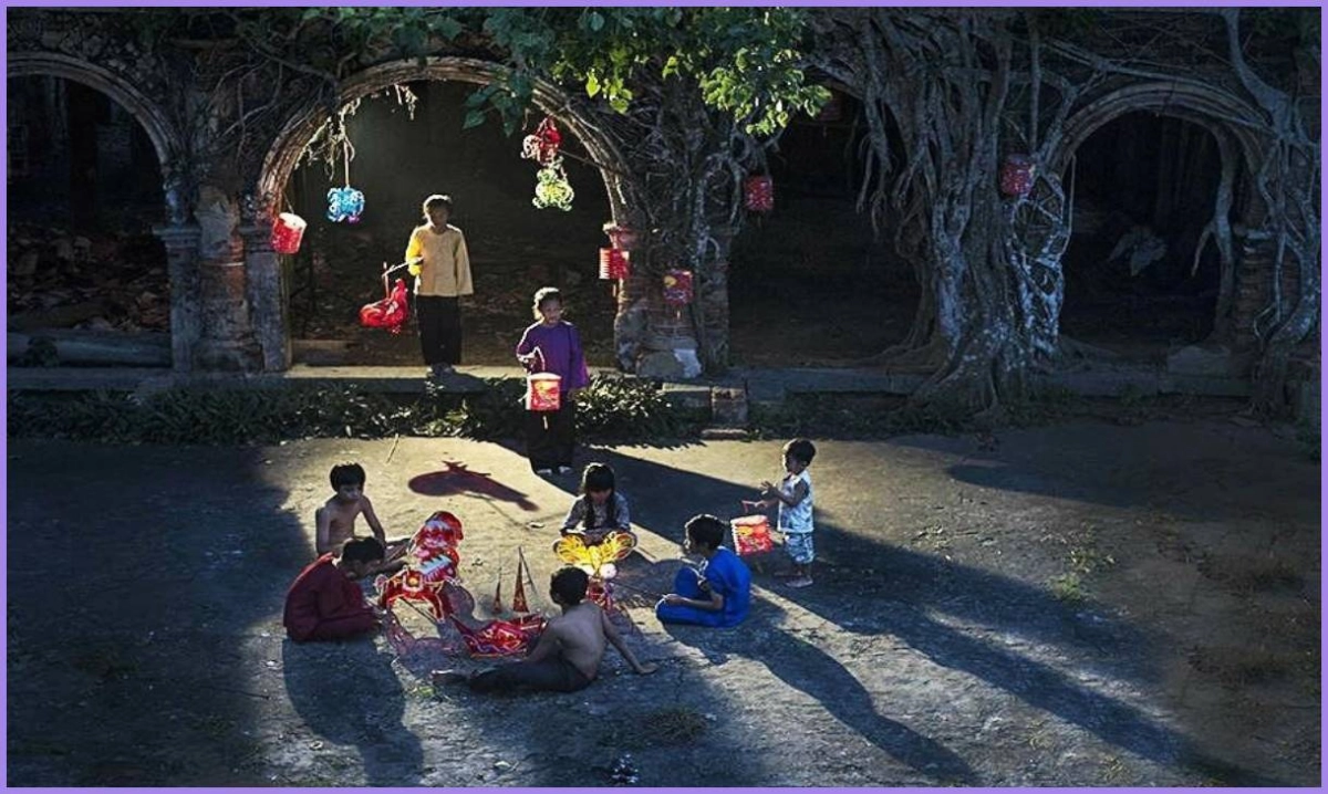 hình ảnh tết trung thu xưa giản dị mộc mạc mà đầy cảm xúc