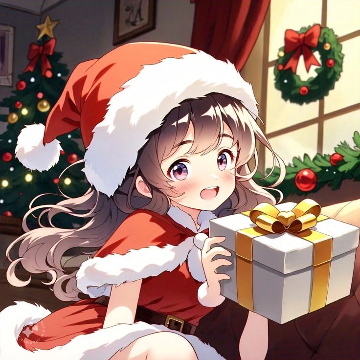 Ấm áp đêm đông qua anime hình ảnh giáng sinh cute