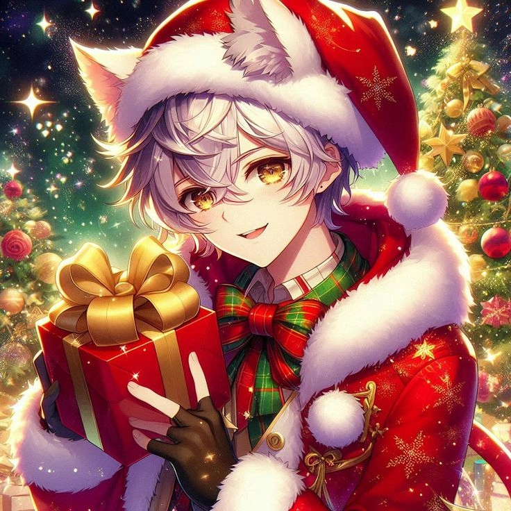 Không khí đêm đông nhờ ảnh anime giáng sinh