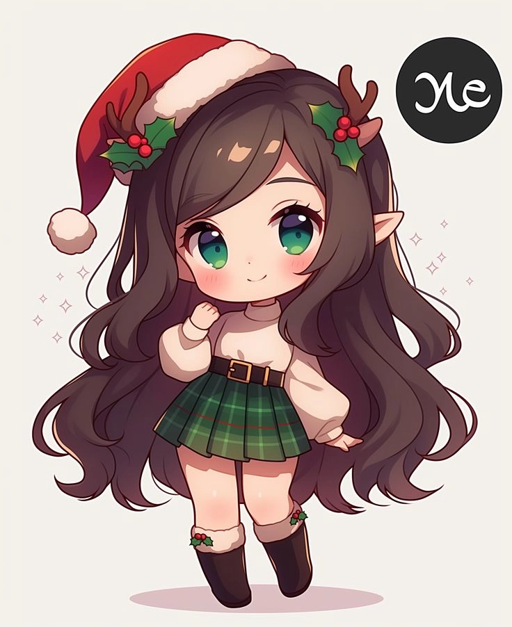 Đáng yêu tinh khôi qua hình anime nữ noel