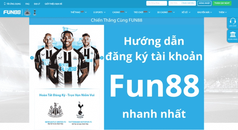  Đăng ký Fun88 dễ dàng qua link vào Fun88 trong vài phút.