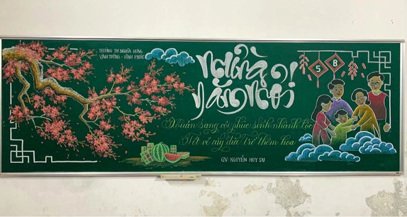 Gợi ý cách trang trí bảng tết dễ làm