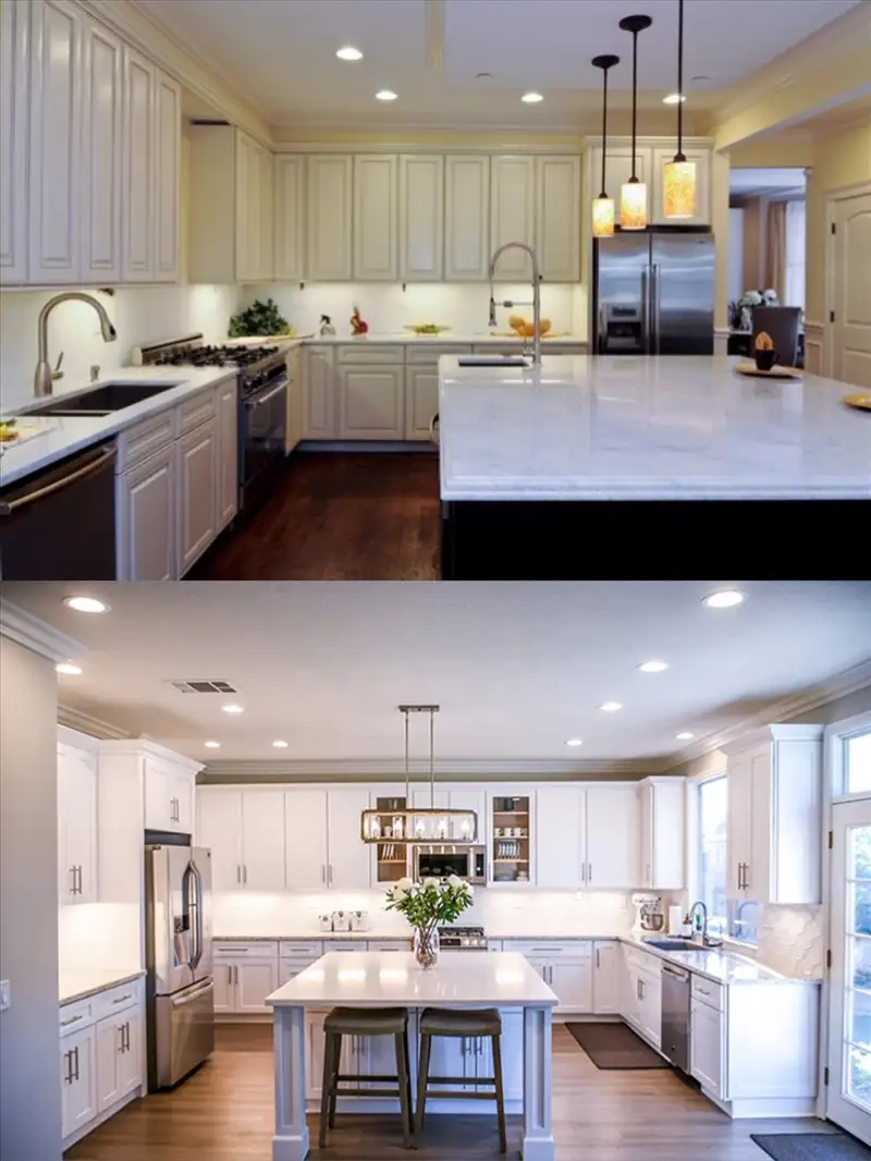 Bố trí phòng bếp hiện đại cân đối giữa công năng và thẩm mỹ