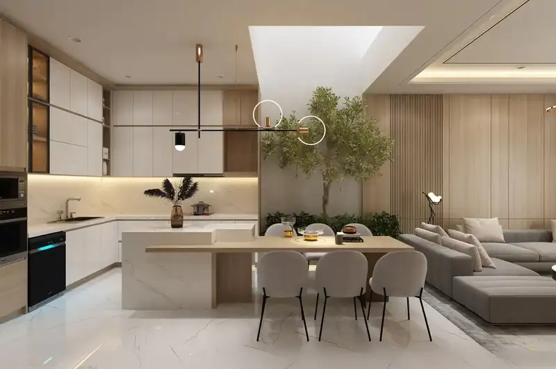 Trang trí nhà bếp đơn giản mà đẹp tối ưu diện tích và thẩm mỹ