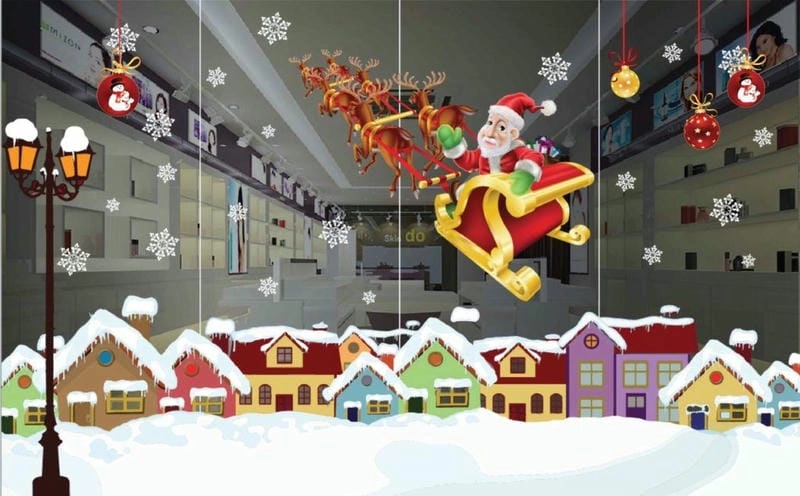 Hướng dẫn cách trang trí noel cửa kính đẹp đơn giản dễ làm