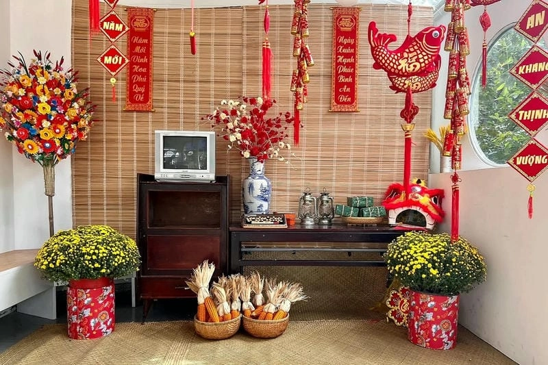 Thay đổi phong cách với trang trí nhà ngày tết với mành tre độc đáo