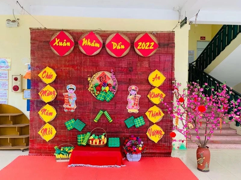 Đơn giản nhưng đẹp với trang trí mành tre tết đơn giản tại nhà