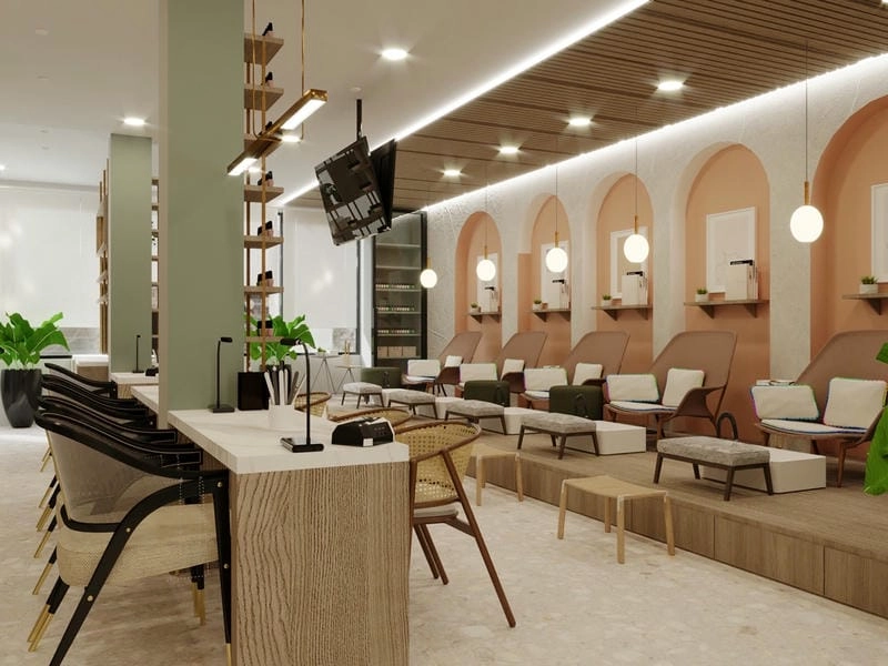 Biến tấu cách trang trí tiệm nail nhỏ gọn xinh và tiện lợi