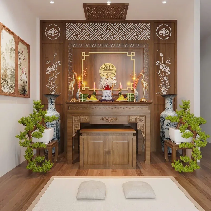 Cách trang trí bàn thờ đẹp mắt nhất