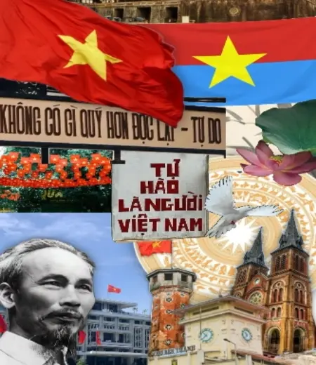 Ảnh lá cờ Việt Nam tung bay giữa trời xanh đầy kiêu hãnh