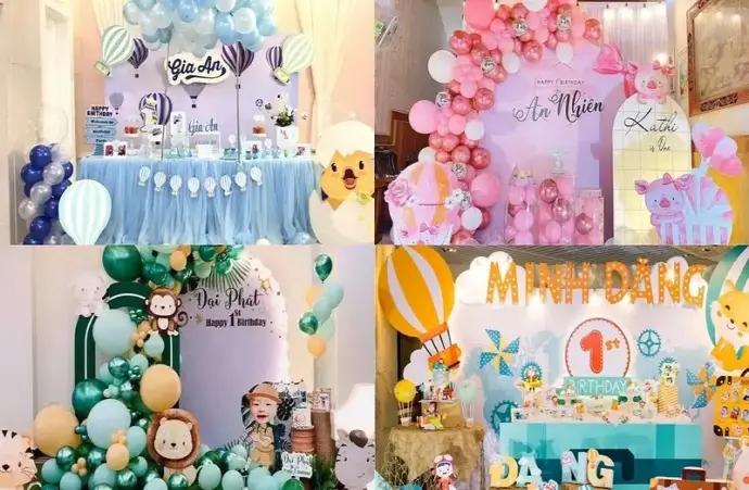 Trang trí thôi nôi đẹp ấn tượng cho ngày kỷ niệm của bé