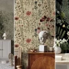 Elevating your workspace with vintage botanical print wallpaper for home office