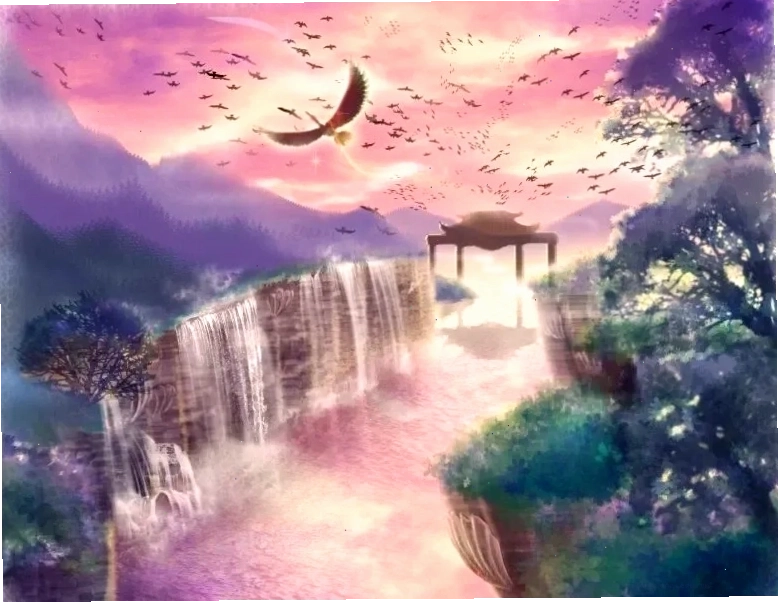 Ảnh nền phong cảnh anime lãng mạn tạo không gian sinh động