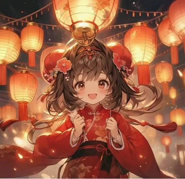 Ảnh nữ tết chibi duyên dáng