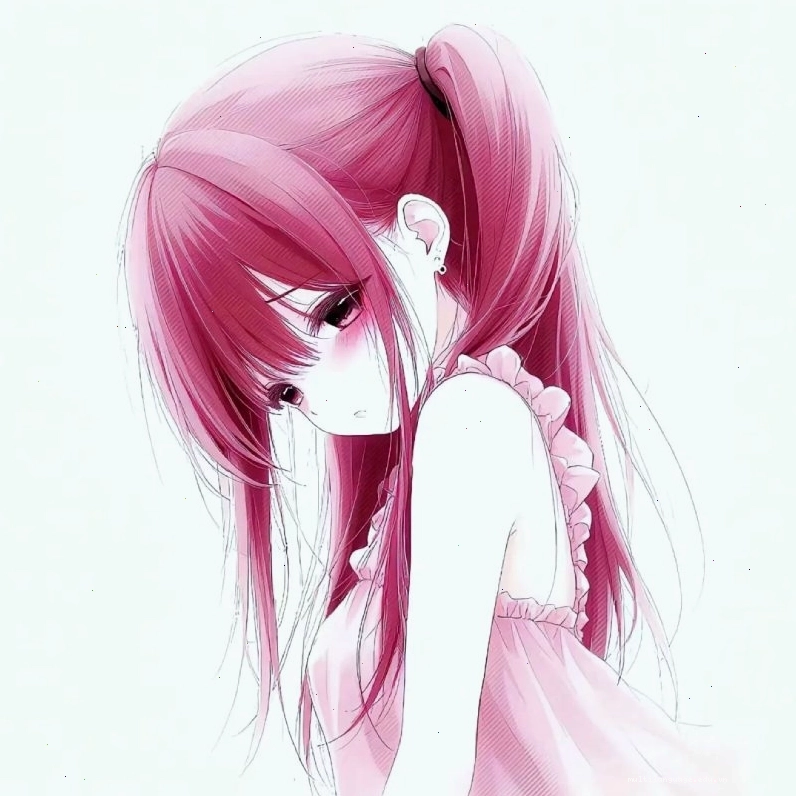 Avatar anime cô gái đội mũ len màu hồng dễ thương