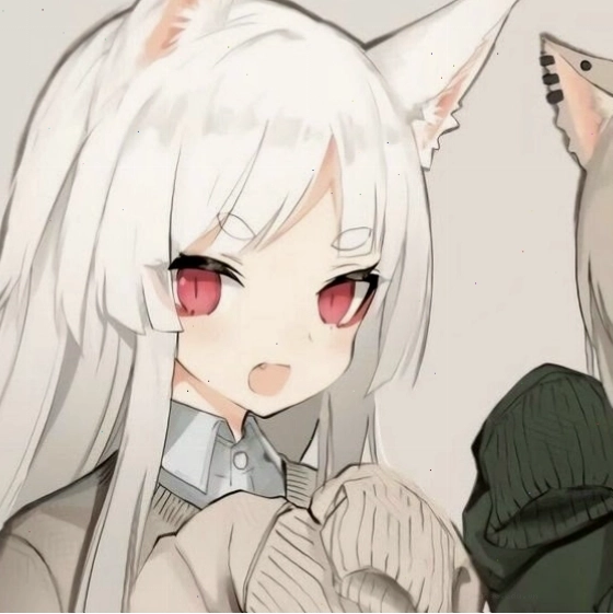 Avatar anime nữ tóc trắng đen với nét vẽ sắc sảo
