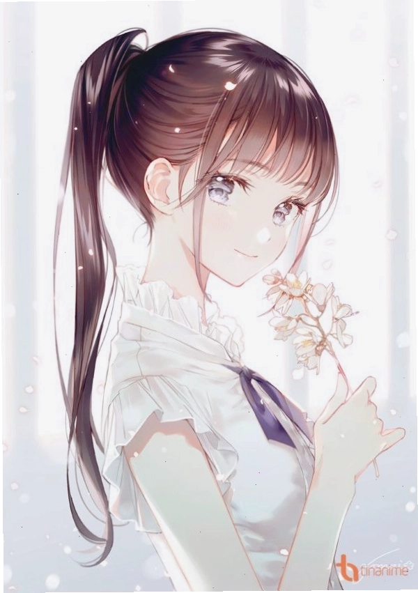 Avatar anime nữ với mái tóc dài và trang phục cổ điển