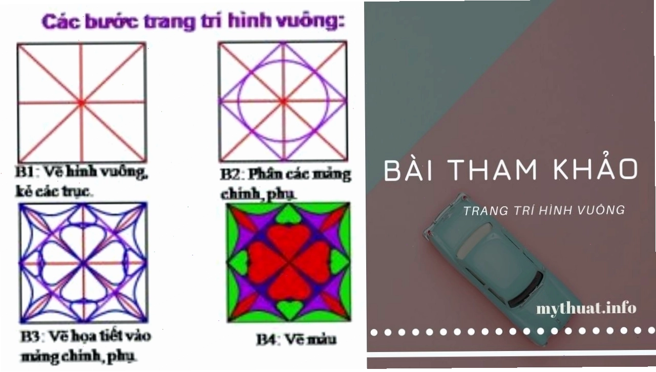 Các bước cơ bản để thực hiện vẽ trang trí hình vuông
