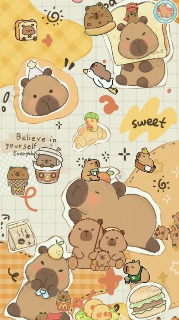Capybara bộ đôi vô tri buổi sáng - gợi ý avatar vui vẻ