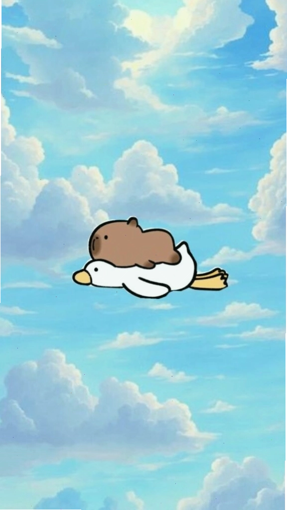 Capybara lướt mây trắng giữa trời