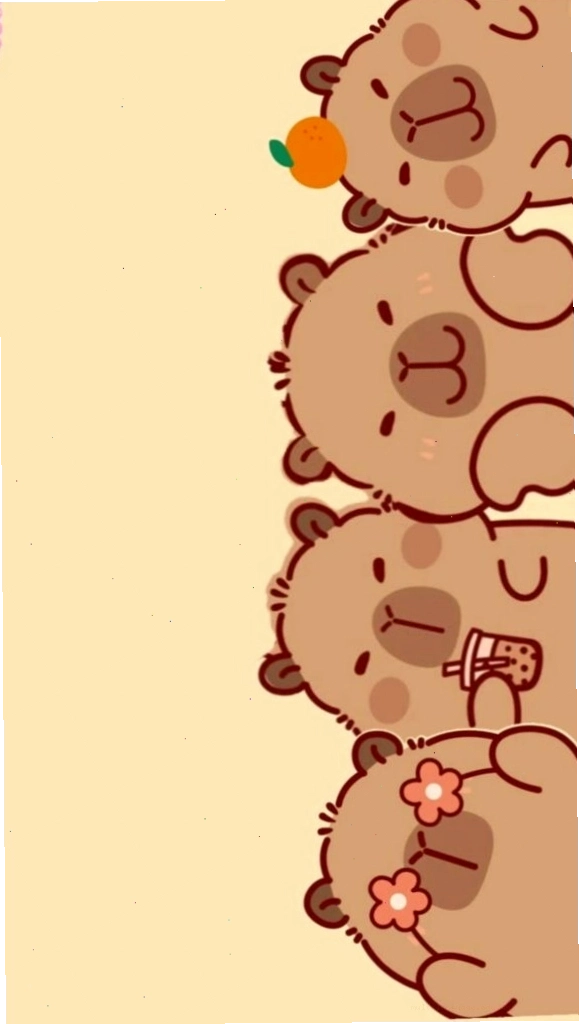 Capybara xếp hàng vô tri, đáng yêu