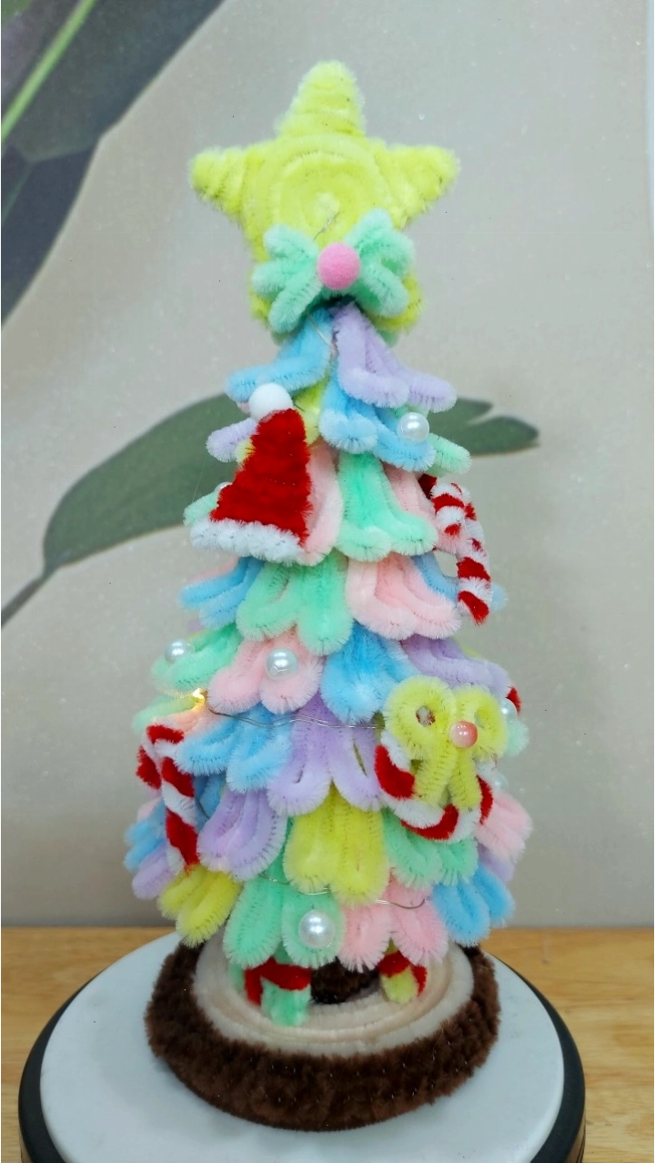 Cây Noel mini bằng kẽm nhung handmade