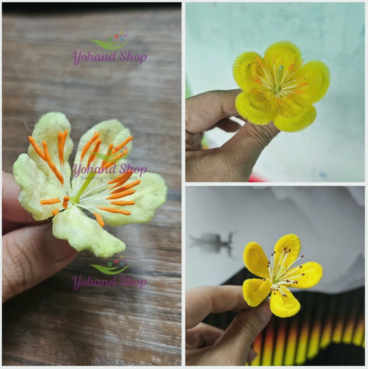 Chậu hoa mai bằng kẽm nhung rực rỡ sắc vàng