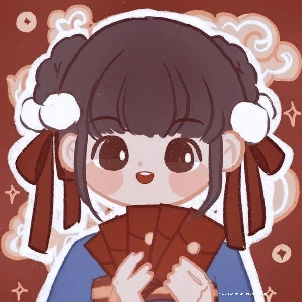 Chibi ảnh tết cầm bao lì xì may mắn