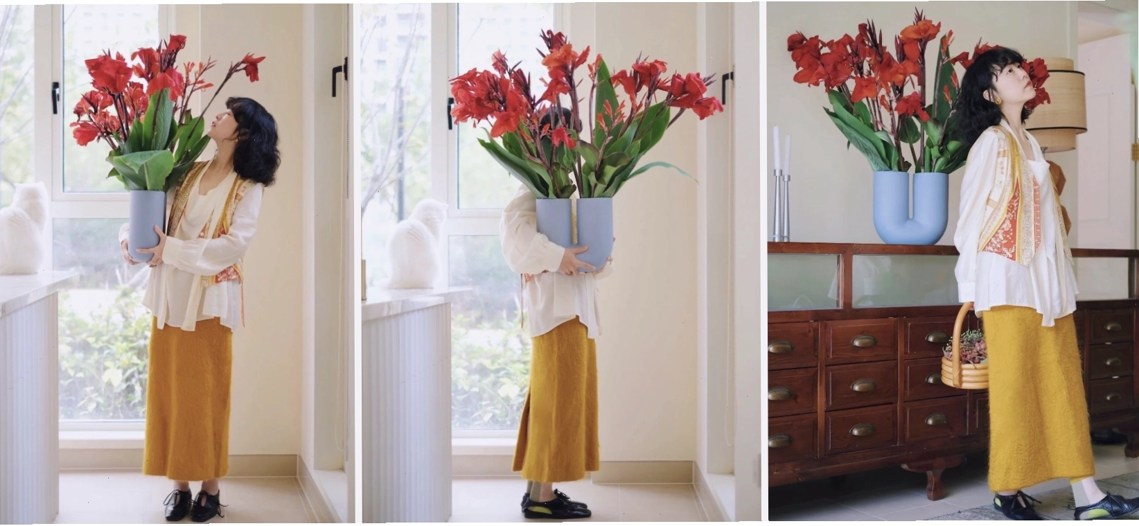Chùm hoa đồng riềng đỏ tươi với lá bắc màu xanh nổi bật