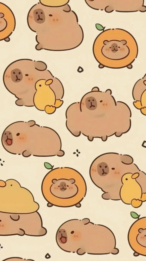 Đàn Capybara và vịt vàng