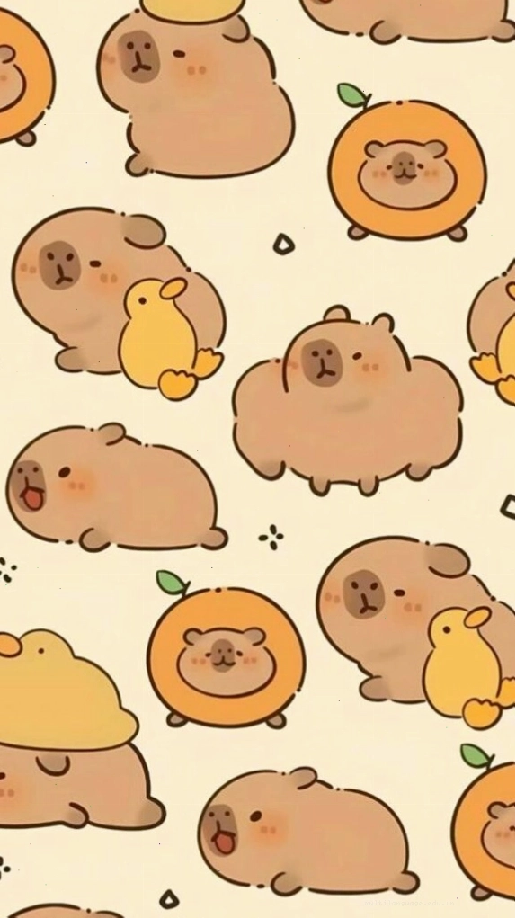 Đàn Capybara và vịt vàng - mẫu avatar vui vẻ, thư giãn
