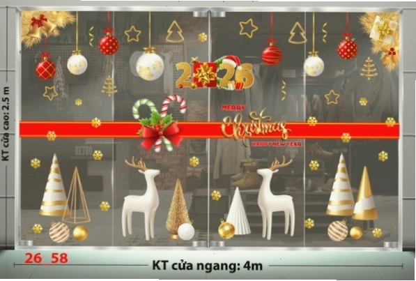 Decal dán tường combo 58 với chủ đề các chú lùn và quà tặng