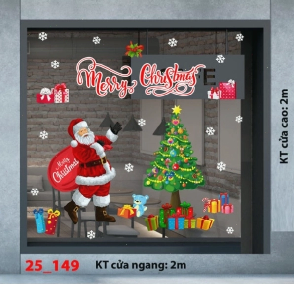 Decal dán tường Decal Noel combo 149 với nhiều họa tiết Giáng sinh