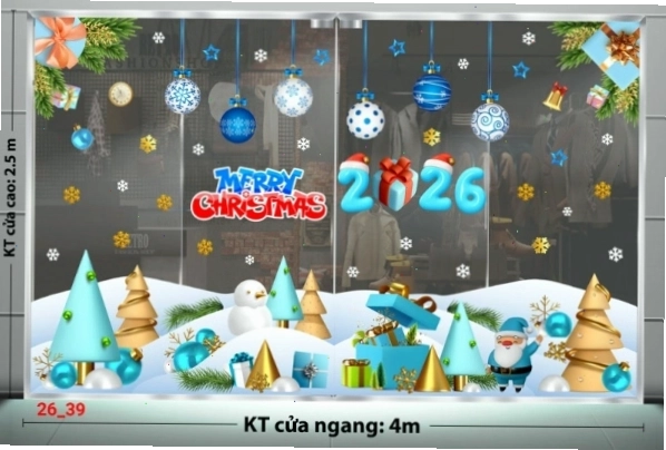 Decal dán tường Decal Noel combo 39 hình chuông