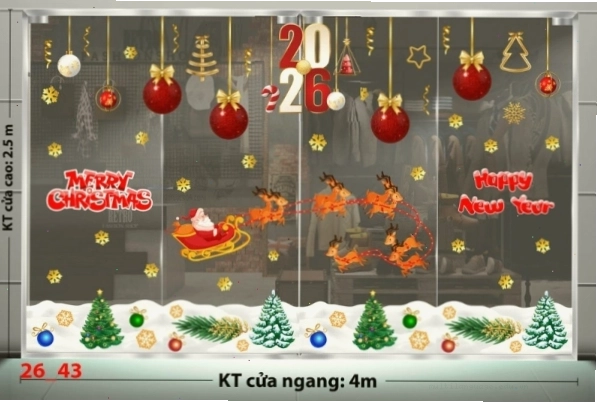 Decal dán tường Decal Noel combo 43 cảnh quan mùa đông