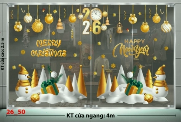 Decal dán tường Decal Noel Combo 50 hình bông tuyết