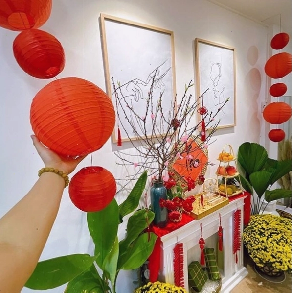 Đèn lồng đỏ truyền thống trang trí Tết