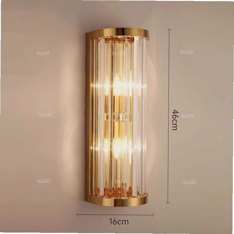 Đèn pha lê thanh xếp tròn ốp tường V123-2532 tạo ánh sáng hắt độc đáo