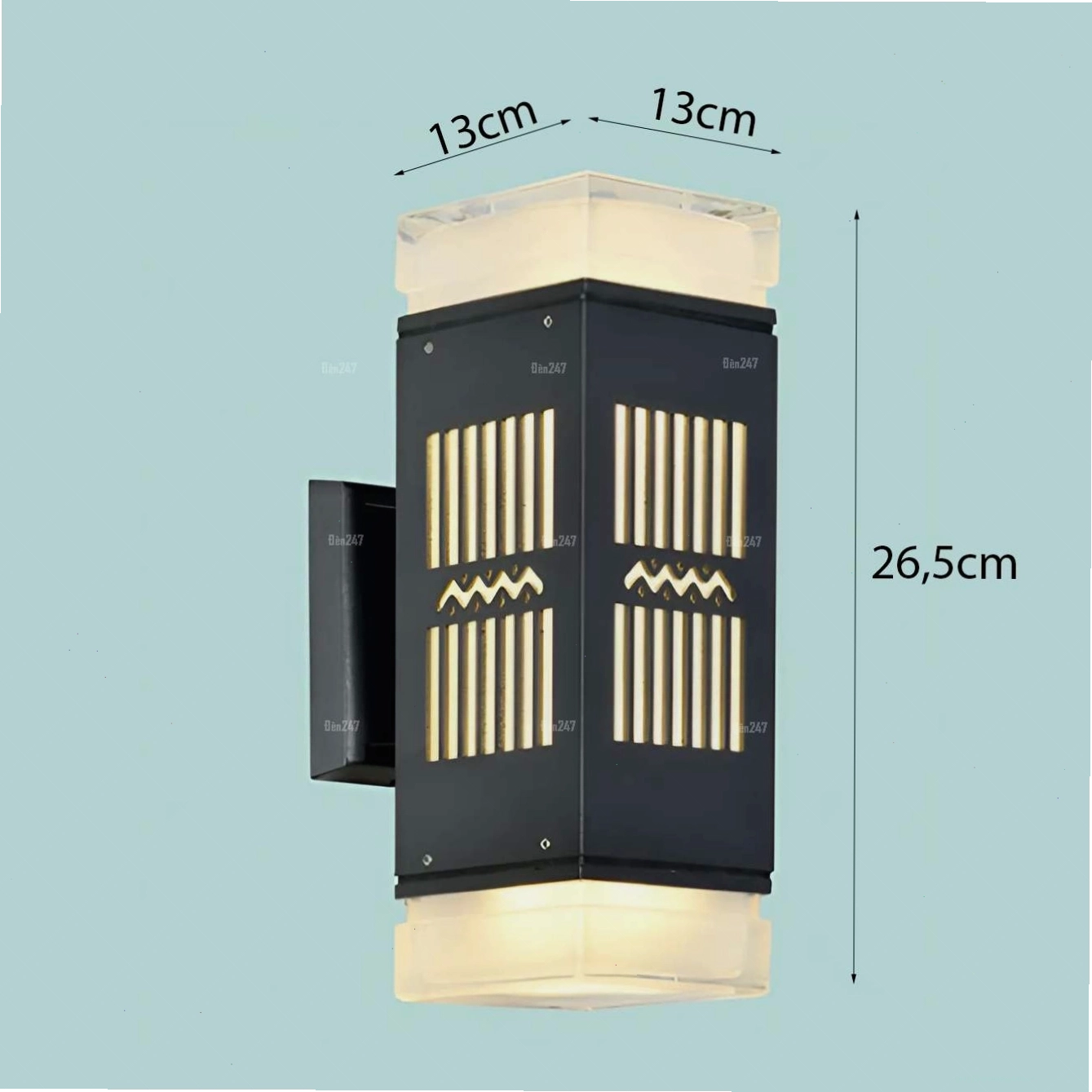 Đèn tường 2 đầu vuông họa tiết khắc CNC NT-8044 tạo điểm nhấn nghệ thuật