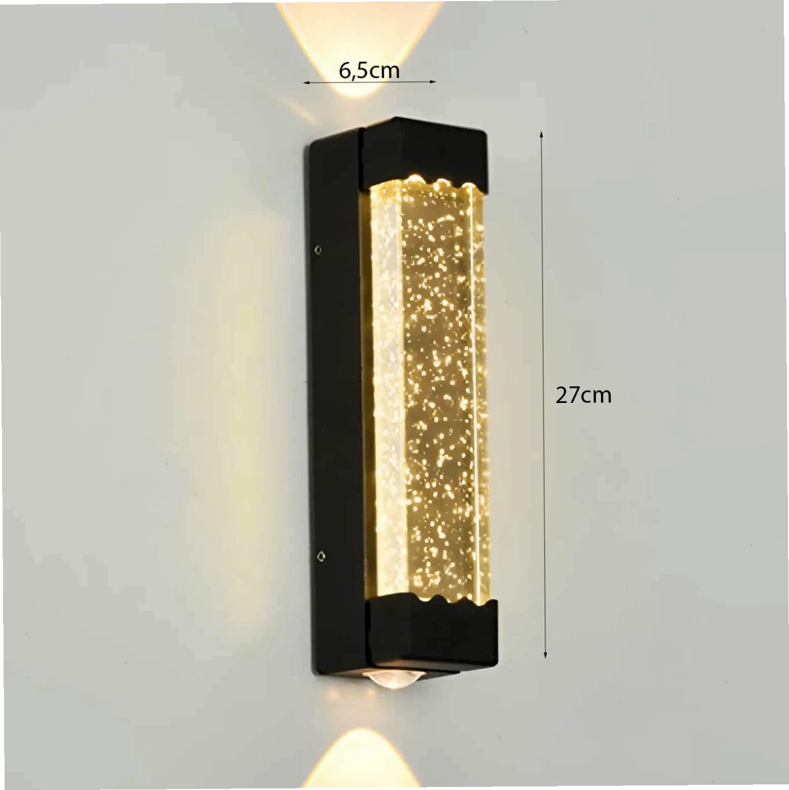 Đèn tường pha lê bọt hắt 2 tia VL-8626/L - Màu đen