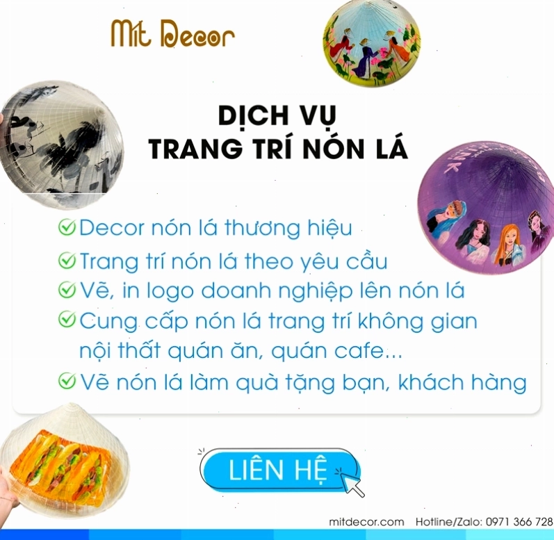 Dịch vụ trang trí nón lá thủ công tinh xảo