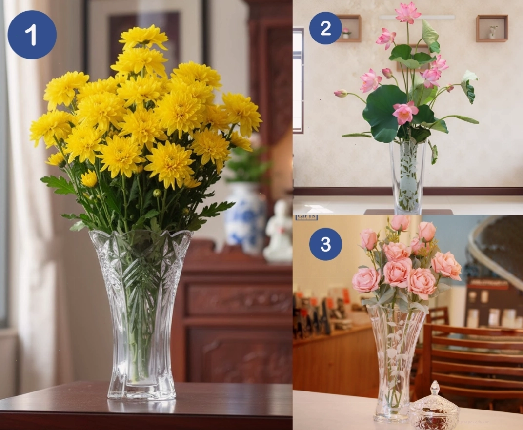 Gợi ý bình hoa pha lê đẹp cho bàn thờ