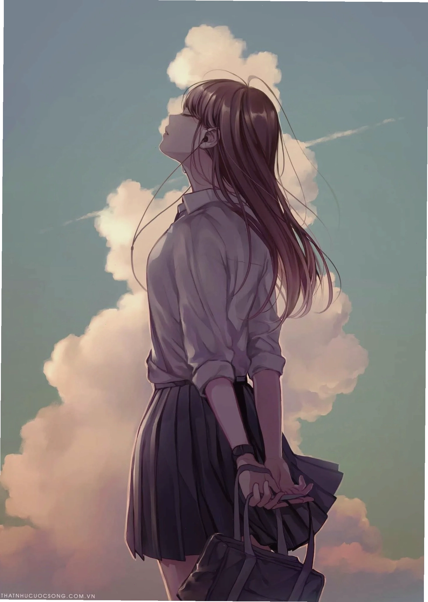 Hình ảnh anime buồn với đôi mắt sâu lắng