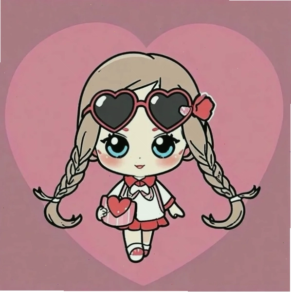 Hình ảnh chibi nữ cute đơn giản với trang phục đời thường