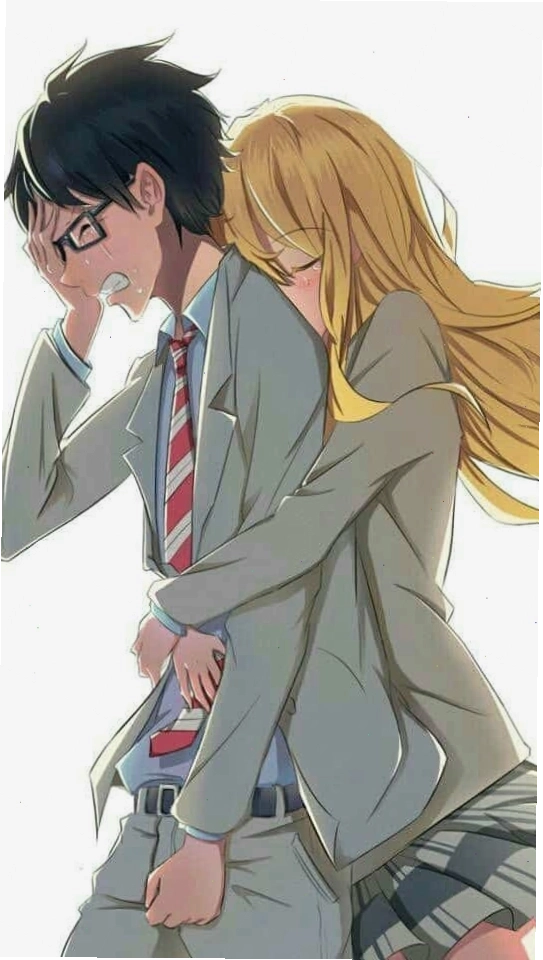 Hình Anime cặp đôi buồn khóc, thể hiện sự đau khổ và mất mát
