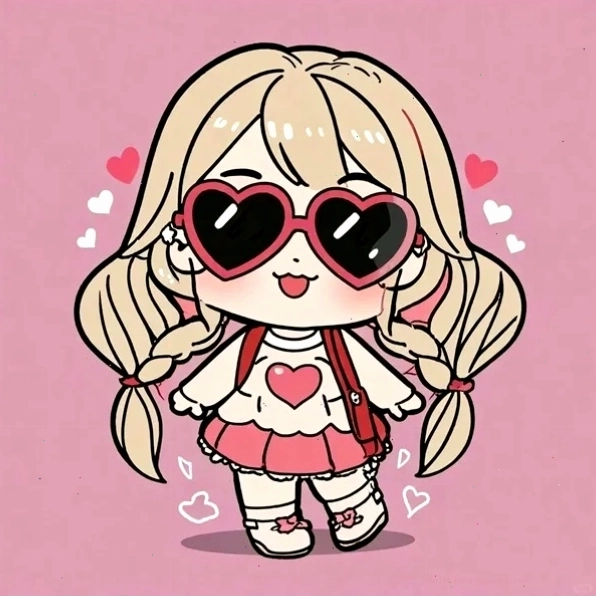 Hình cute chibi nữ đang cười tươi tắn