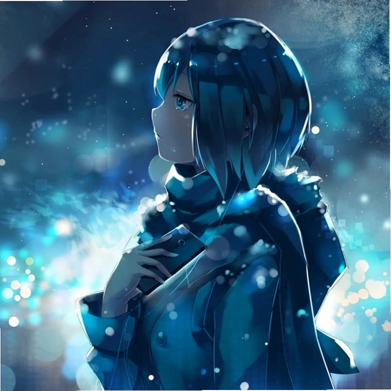 Hình đại diện anime chibi cô gái buồn, với đôi mắt sầu muộn